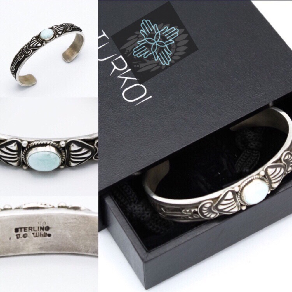Navajo Dry Creek Turquoise Sterling Cuff SP0026